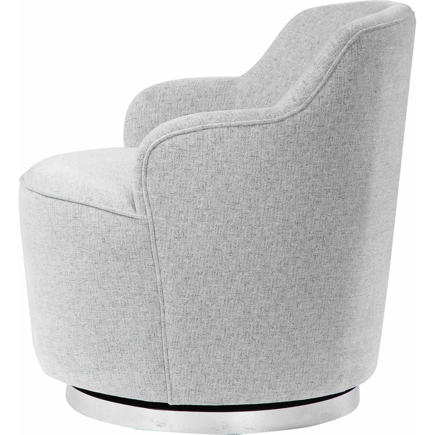 003 SR-766710 | Additional Silo | Hobart Casual Swivel Chair by Uttermost. Made from plywood, stainless steel, fabric, foam in a modern style.