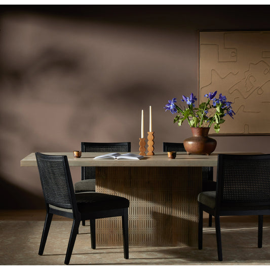 Kelby Dining Table by Four Hands. Made from solid mango in a modern style.