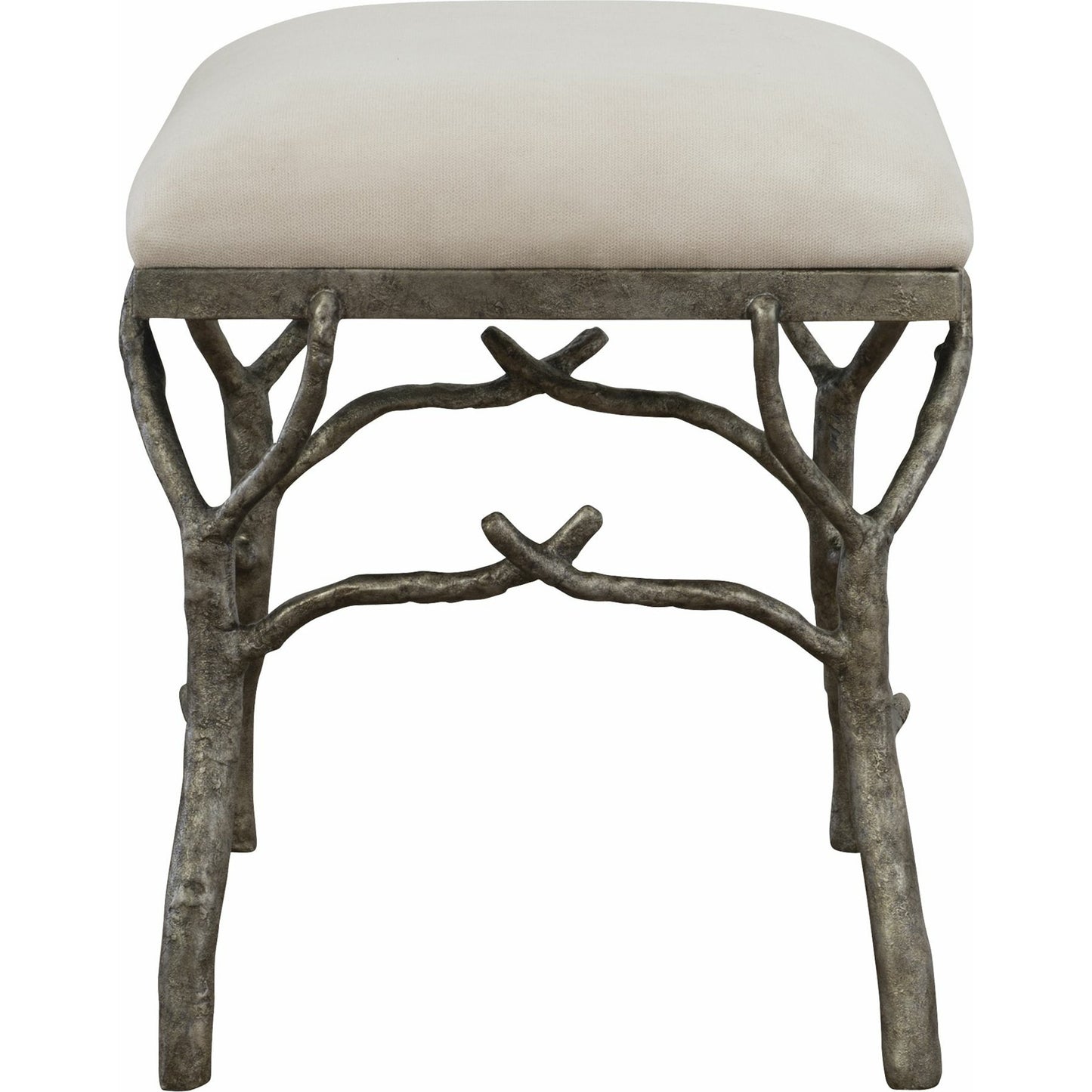 003 SR-766713 | Additional Silo | Lismore Fabric Bench by Uttermost. Made from iron, resin, linen, plywood in a rustic style.