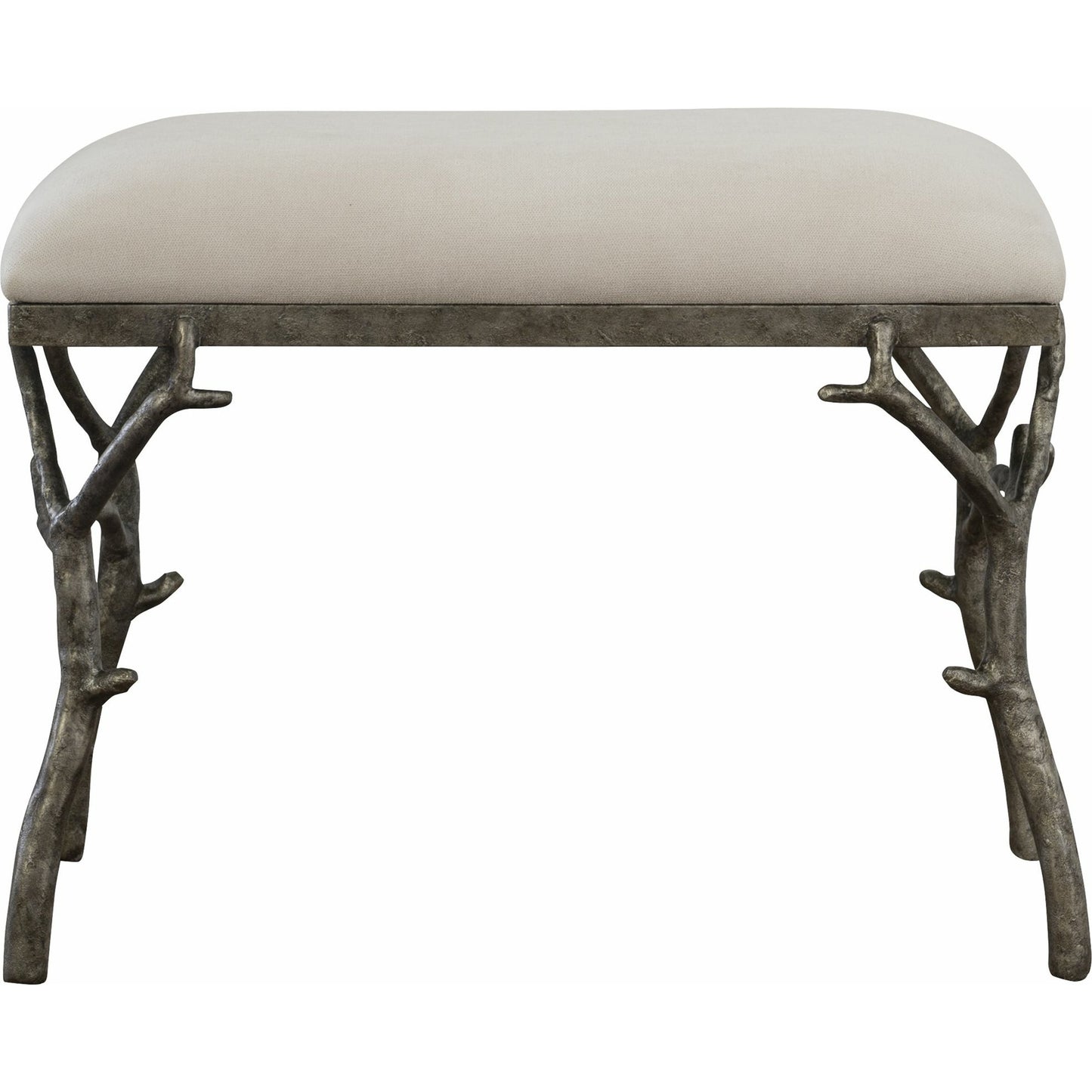 002 SR-766713 | Additional Silo | Lismore Fabric Bench by Uttermost. Made from iron, resin, linen, plywood in a rustic style.