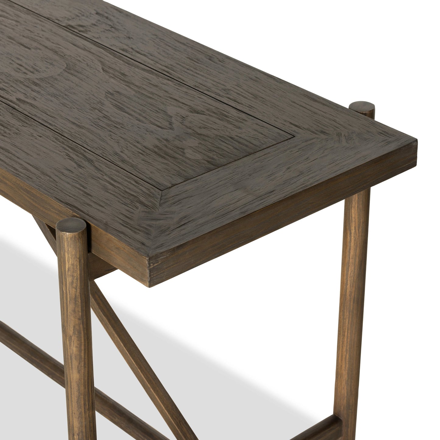 006 SI-1977342 | Additional Silo | Goldthwaite Console Table by Four Hands in sienna brown. Made from solid pine, poplar plywood in a modern style.