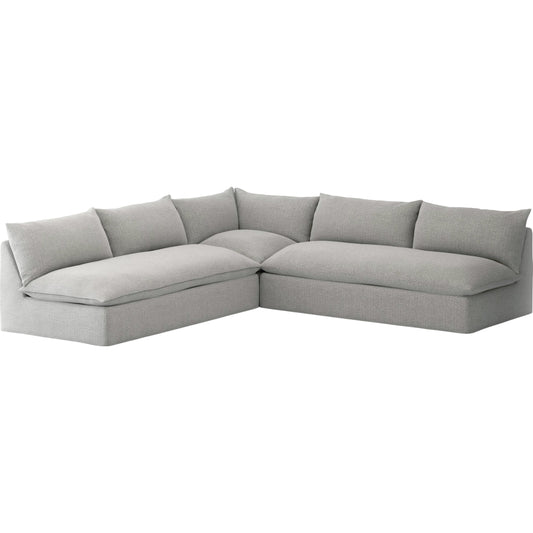 001 SI-1902313 | Primary Silo | Grant Outdoor 3-PC Sectional by Four Hands. Made from 100% olefin, 91% polyurethane foam pad, 9% polyester fiber batting in a transitional style.