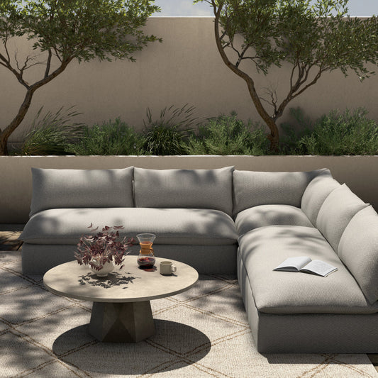 Grant Outdoor 3-PC Sectional by Four Hands. Made from 100% olefin, 91% polyurethane foam pad, 9% polyester fiber batting in a transitional style.