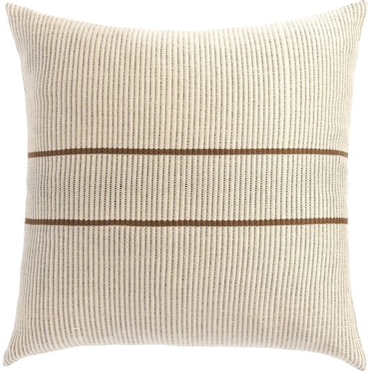 013 SI-2001435 | Primary Silo | Handwoven Beige Merido Pillow by Four Hands in off white canvas, black cotton, beige cotton. Made from 100% cotton in a transitional style.