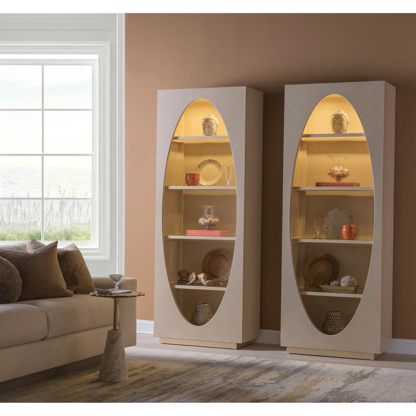 003 SI-2243917 | Lifestyle | St Ives Bookcase by Artistica Home in sandrift. Made from unique in a transitional style.