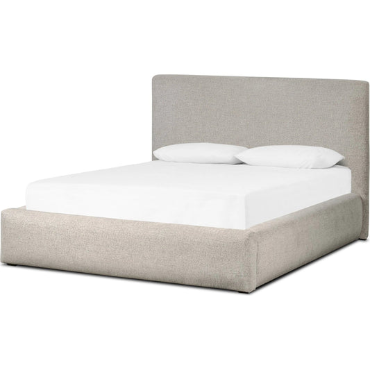 001 SI-2519272 | Primary Silo | Quincy Bed by Four Hands in plushtone linen, black. Made from 100% polyester, solid parawood in a transitional style.