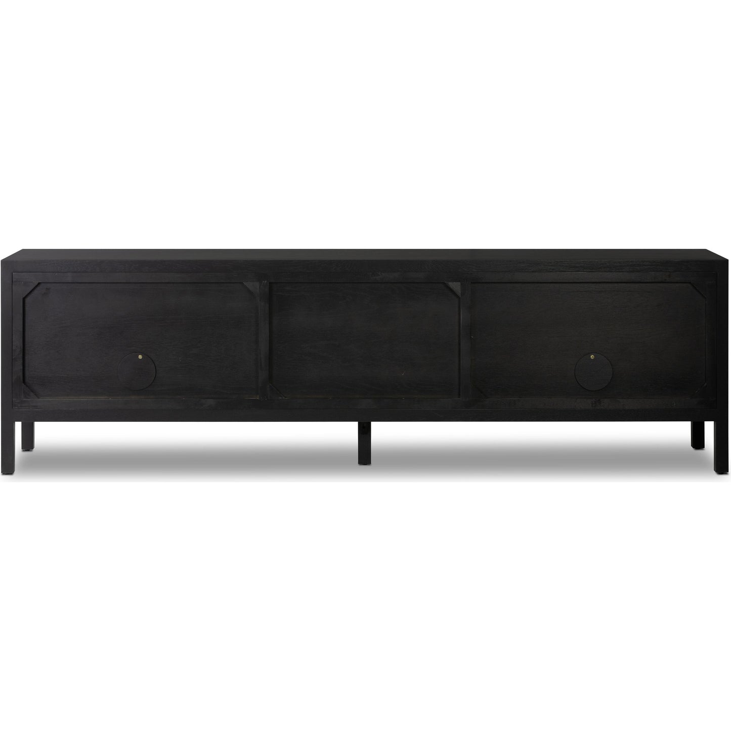 005 SI-2001543 | Additional Silo | Laker Media Console by Four Hands in black oak. Made from solid oak, rush, oak veneer in a modern style.