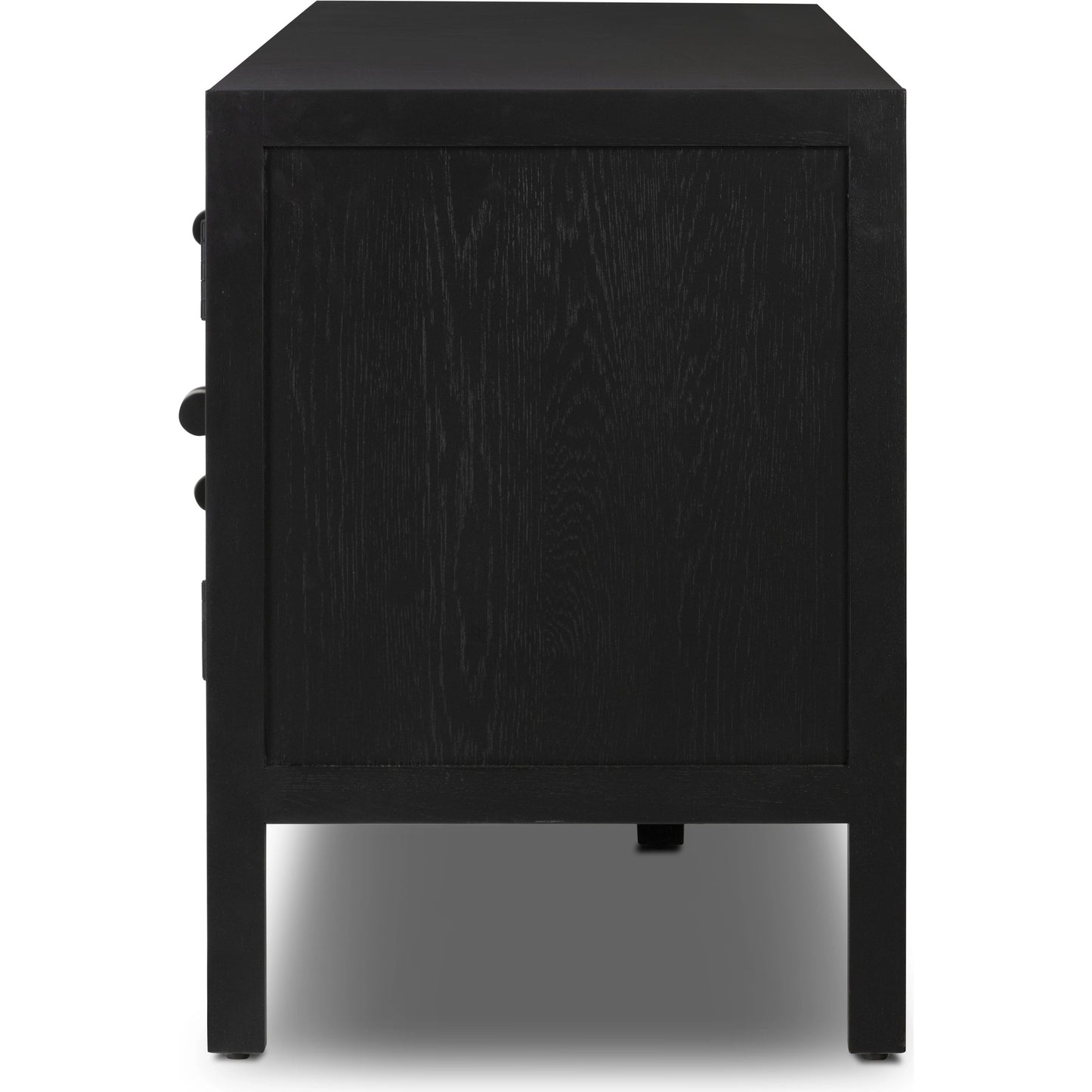 004 SI-2001543 | Additional Silo | Laker Media Console by Four Hands in black oak. Made from solid oak, rush, oak veneer in a modern style.