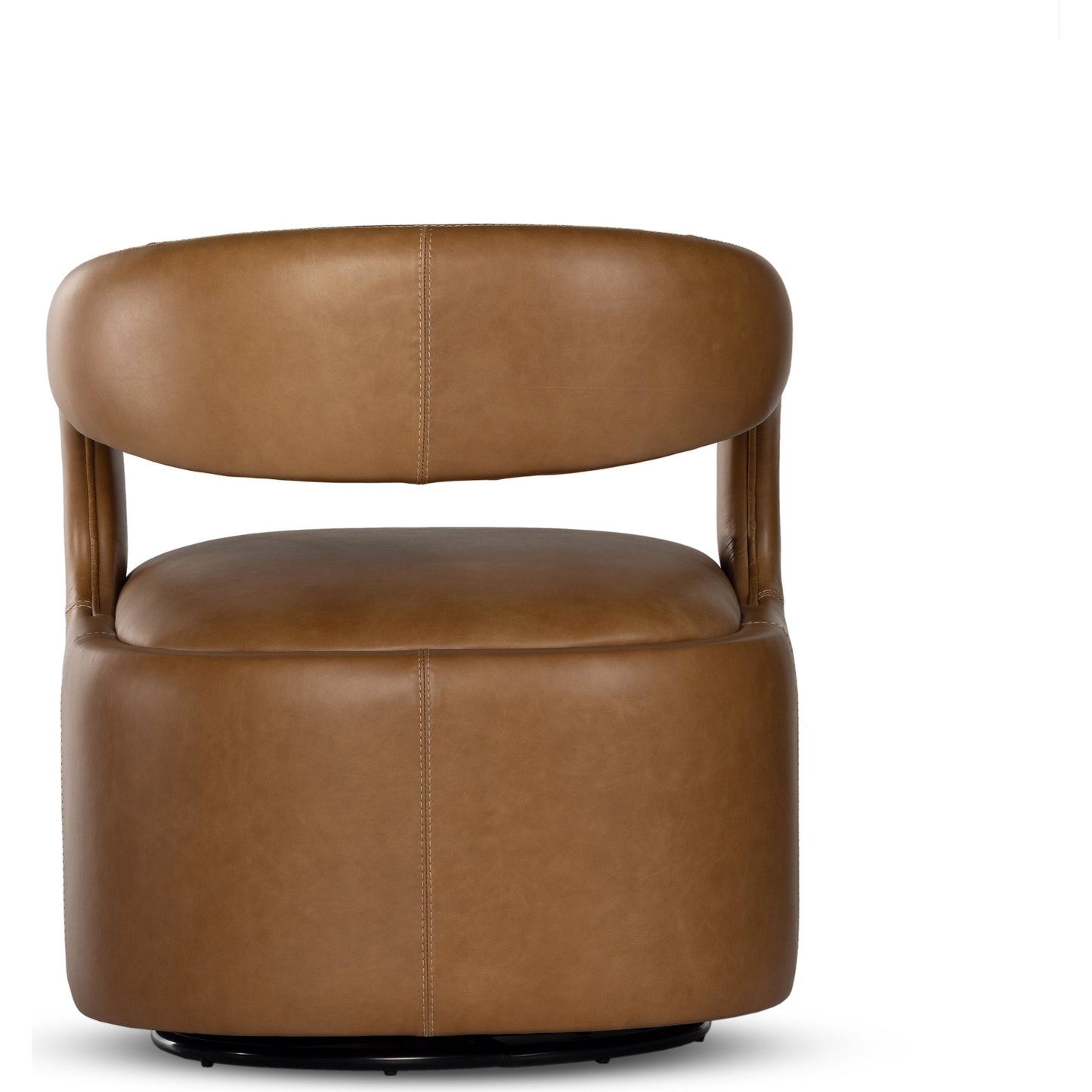 008 SI-1980425 | Additional Silo | Hawkins Swivel Chair by Four Hands in sonoma butterscotch. Made from top grain leather, poplar plywood, 100% polyester in a modern style.