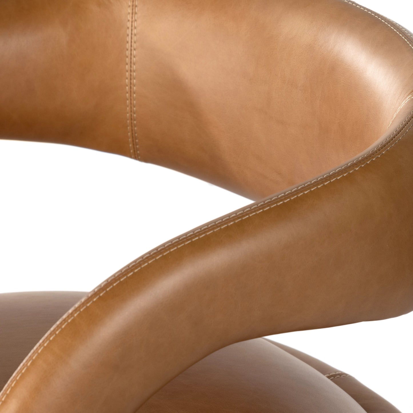 010 SI-1980425 | Additional Silo | Hawkins Swivel Chair by Four Hands in sonoma butterscotch. Made from top grain leather, poplar plywood, 100% polyester in a modern style.