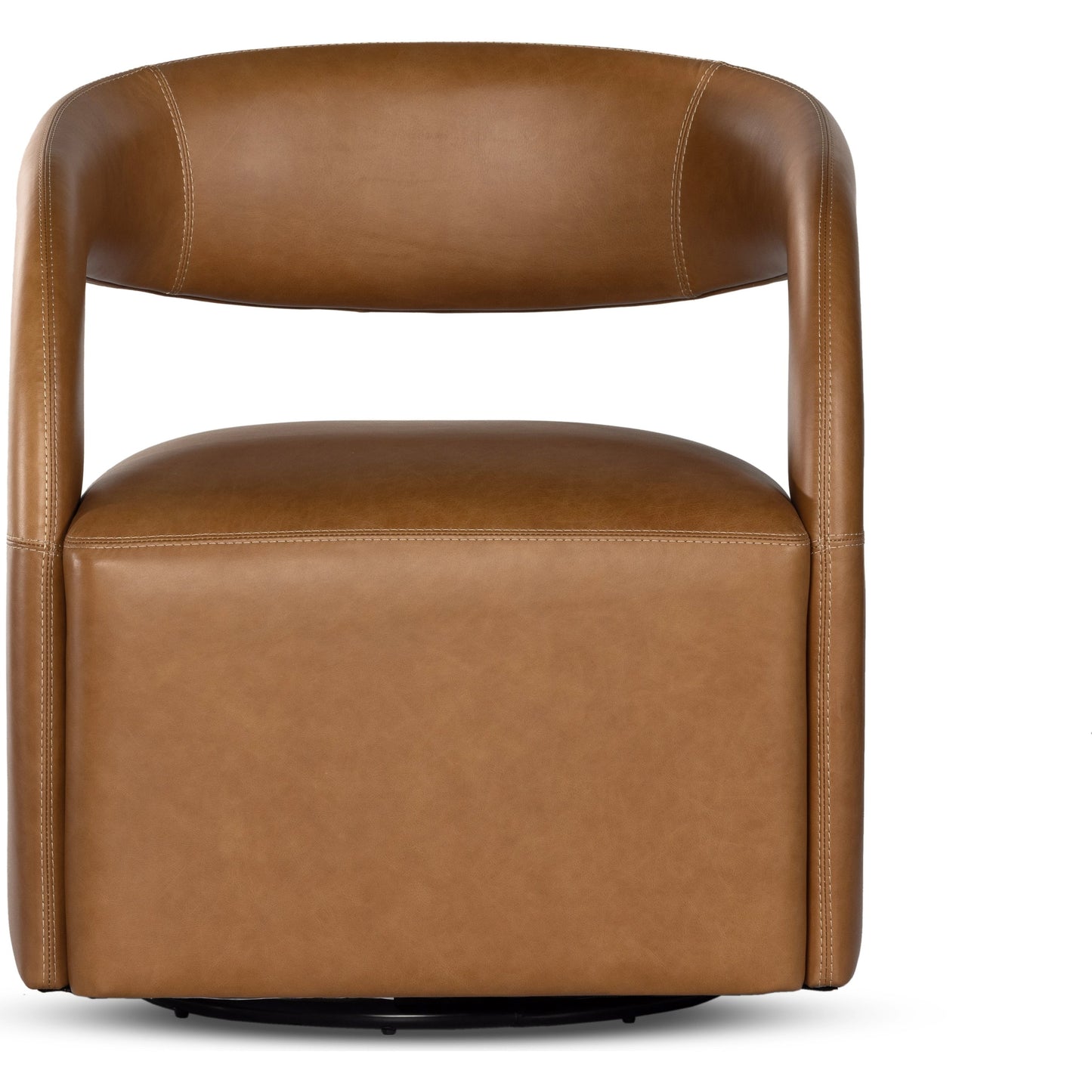 004 SI-1980425 | Additional Silo | Hawkins Swivel Chair by Four Hands in sonoma butterscotch. Made from top grain leather, poplar plywood, 100% polyester in a modern style.