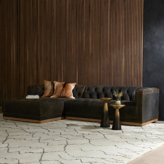 Maxx 2-PC Sectional by Four Hands in destroyed black. Made from unique in a modern style.
