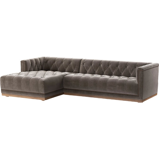 000 SI-1901677 | Primary Silo | Maxx 2-Piece Sectional by Four Hands in sapphire birch. Made from 92% polyester, 5% cotton, 3% latex, solid parawood, iron in a modern style.