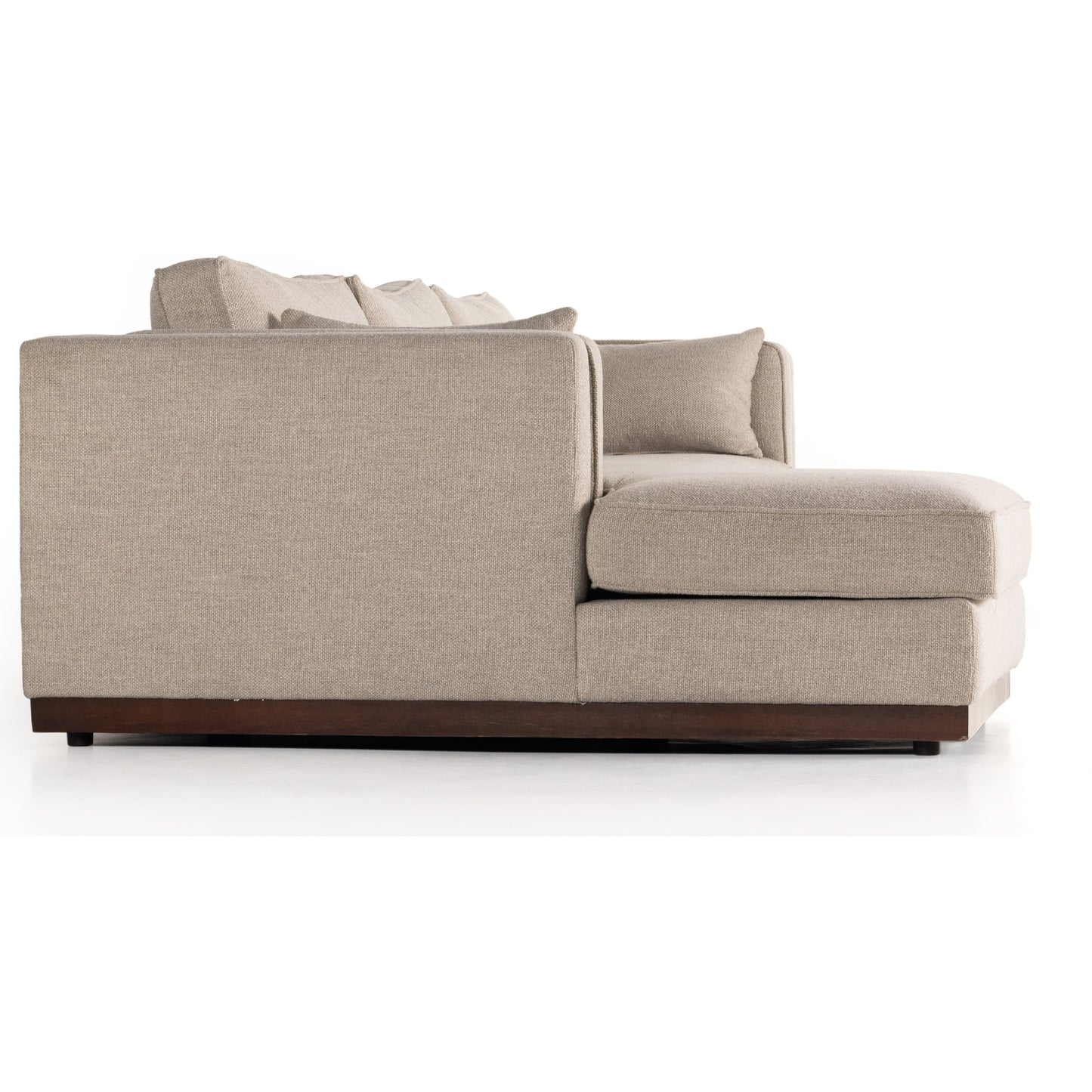 004 SI-1902959 | Additional Silo | Lawrence 2-Piece Sectional with Chaise by Four Hands in nova taupe. Made from 100% polyester, solid rosa morada, solid pine in a modern style.