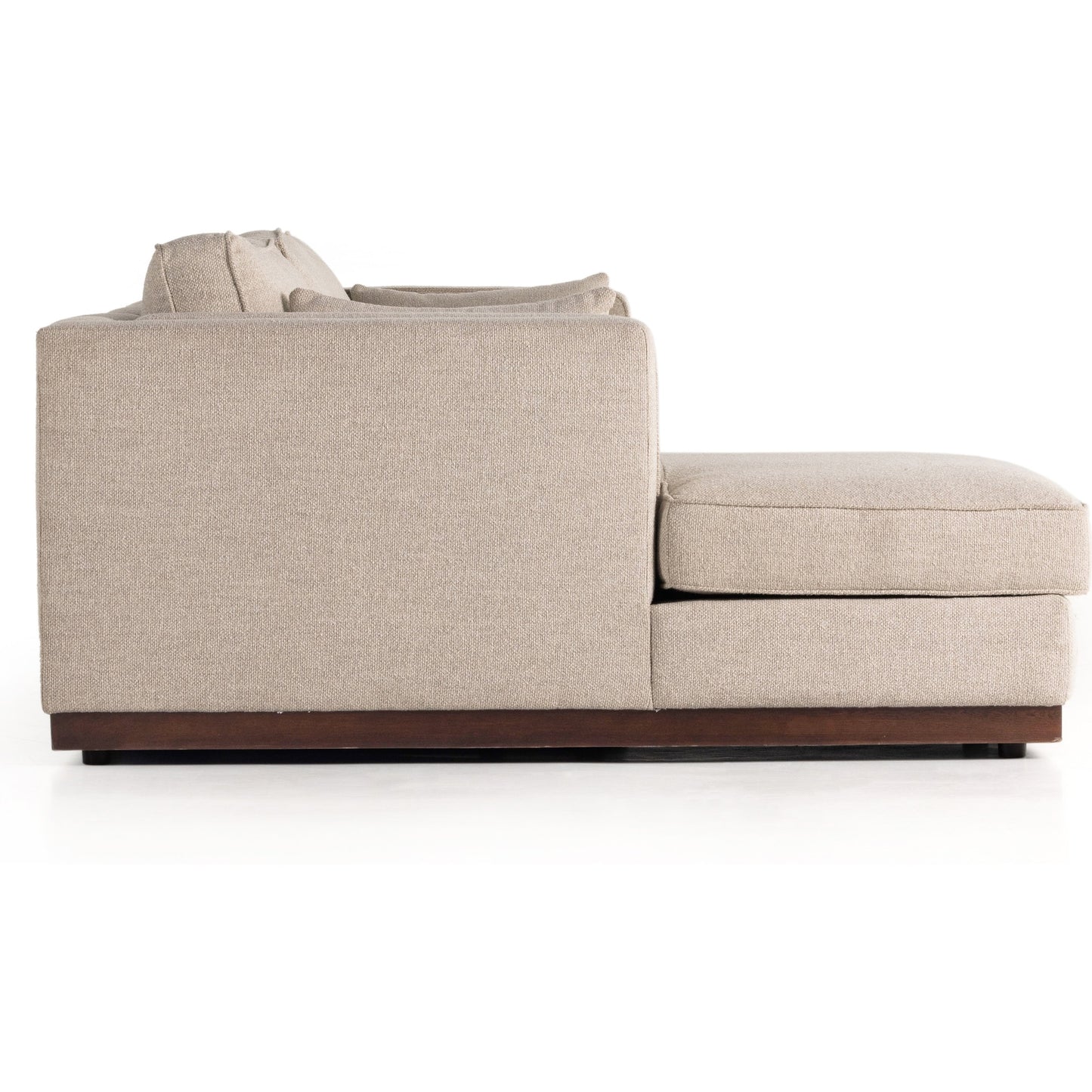 007 SI-1902959 | Additional Silo | Lawrence 2-Piece Sectional with Chaise by Four Hands in nova taupe. Made from 100% polyester, solid rosa morada, solid pine in a modern style.