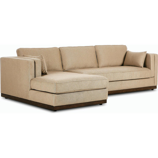 001 SI-2158274 | Primary Silo | Lawrence 2-Piece Sectional with Chaise by Four Hands in nova taupe. Made from 100% polyester, solid rosa morada, solid pine in a modern style.