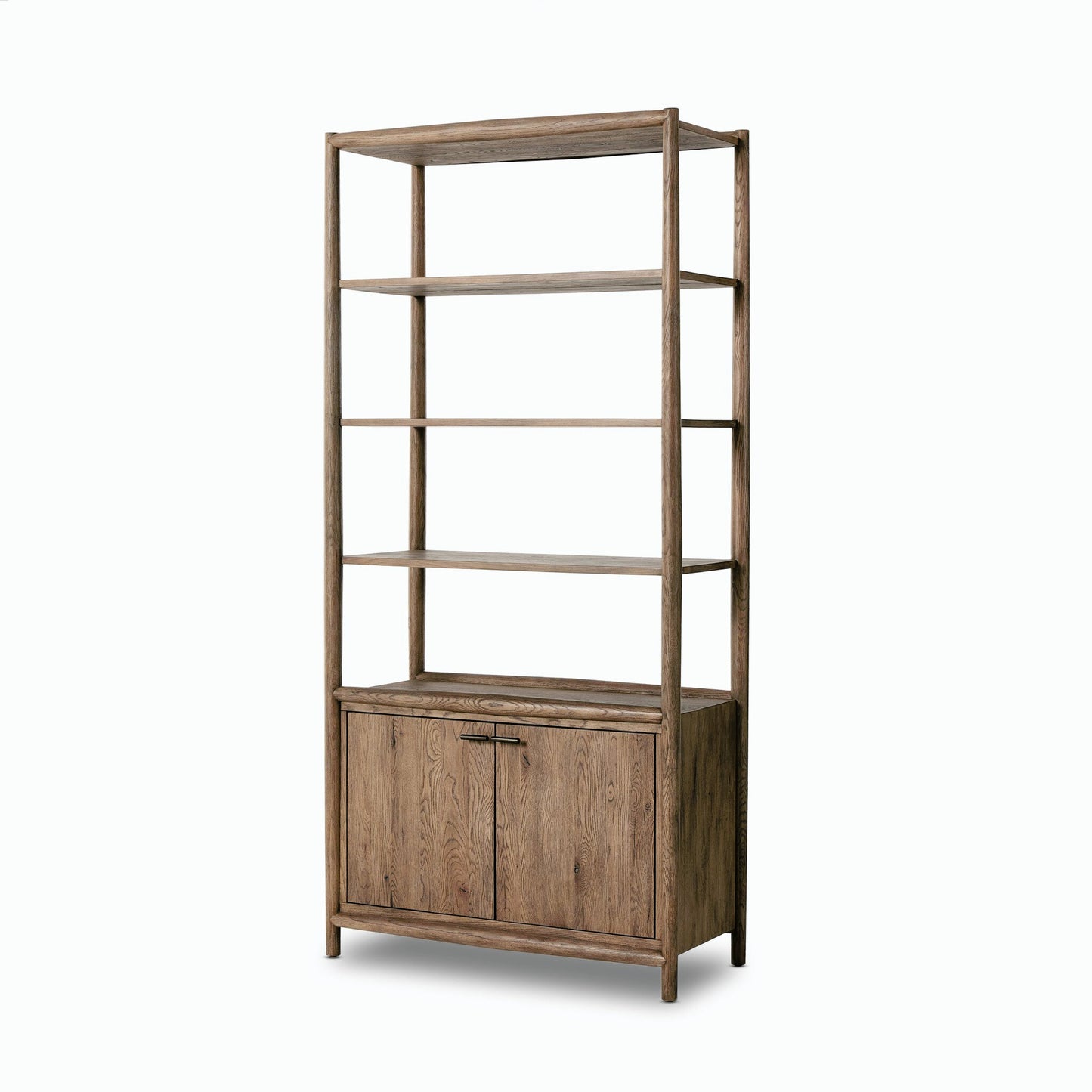 001 SI-2001374 | Primary Silo | Glenview Bookcase by Four Hands in weathered oak. Made from solid oak, thick oak veneer in a modern style.