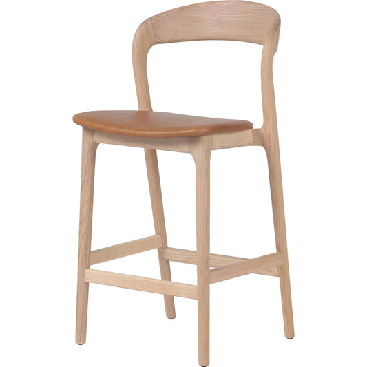 Amare Counter Stool by Four Hands. Made from top grain leather, solid ash in a modern style.