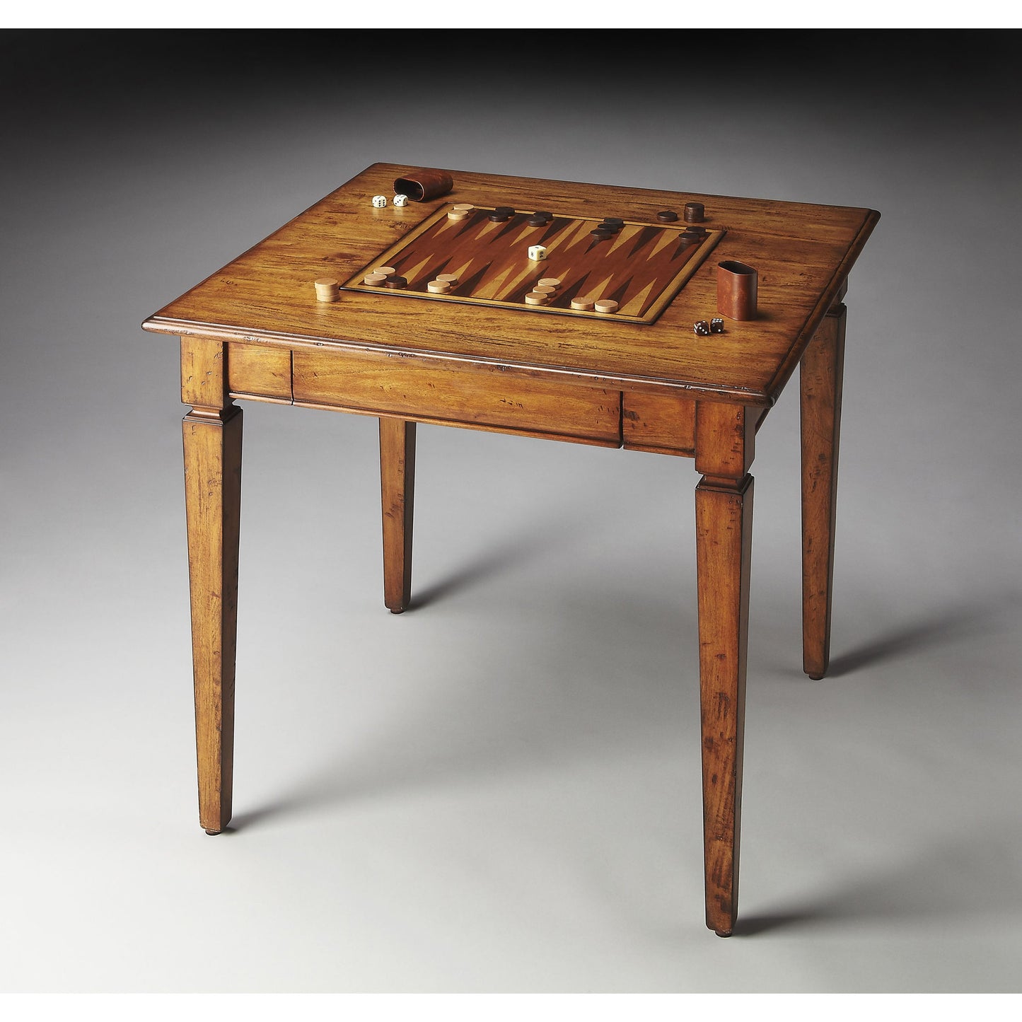 004 O-BUTLER-2364120 | Additional Silo | Breckinridge Game Table by Butler Specialty Company in light brown and mountain lodge. Made from gemelina solid wood in a traditional style.