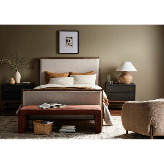 Glenview Bed by Four Hands in essence natural, weathered oak. Made from solid oak, thick oak veneer in a modern style.