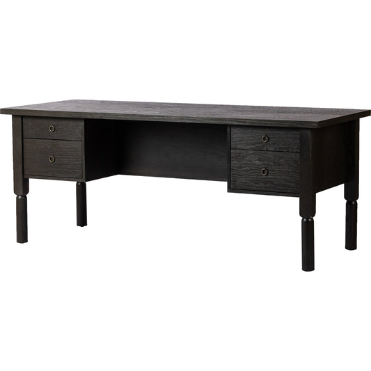 001 SI-2001132 | Primary Silo | Concord Desk by Four Hands in charcoal oak. Made from oak veneer, solid oak in a modern style.