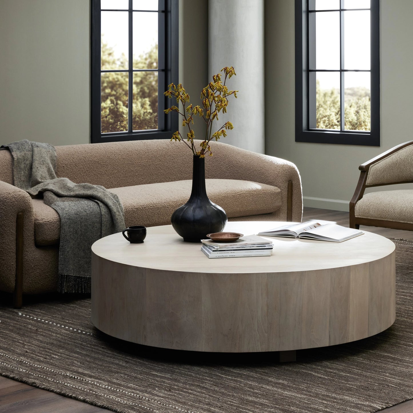 021 SI-2001487 | Lifestyle | Hudson Large Coffee Table by Four Hands. Made from unique in a modern style.
