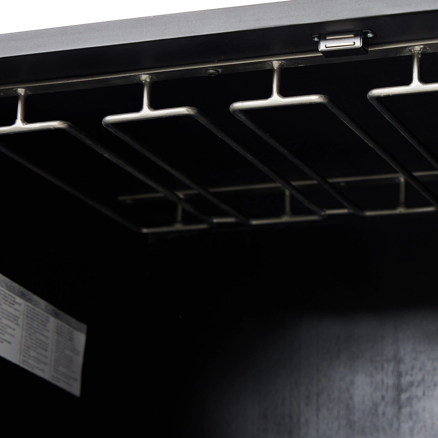009 SI-2074815 | Additional Silo | Trey Bar Cabinet by Four Hands in black wash poplar, toffee leather. Made from solid poplar, top grain leather in a modern style.