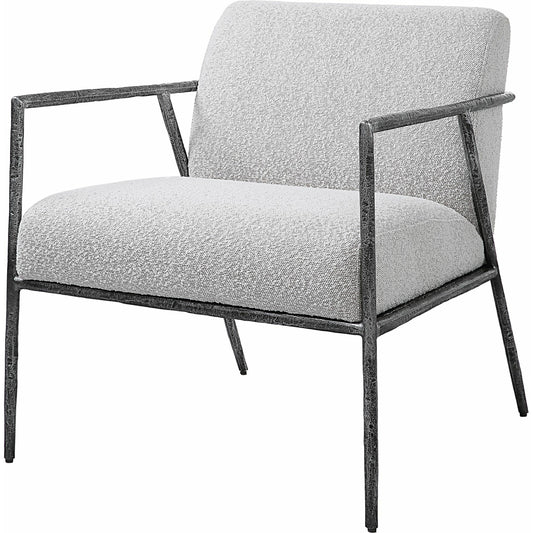 001 SI-1789756 | Primary Silo | Brisbane Chair by Uttermost in ivory, gray and charcoal. Made from cast iron, mdf, foam, fabric in a transitional style.
