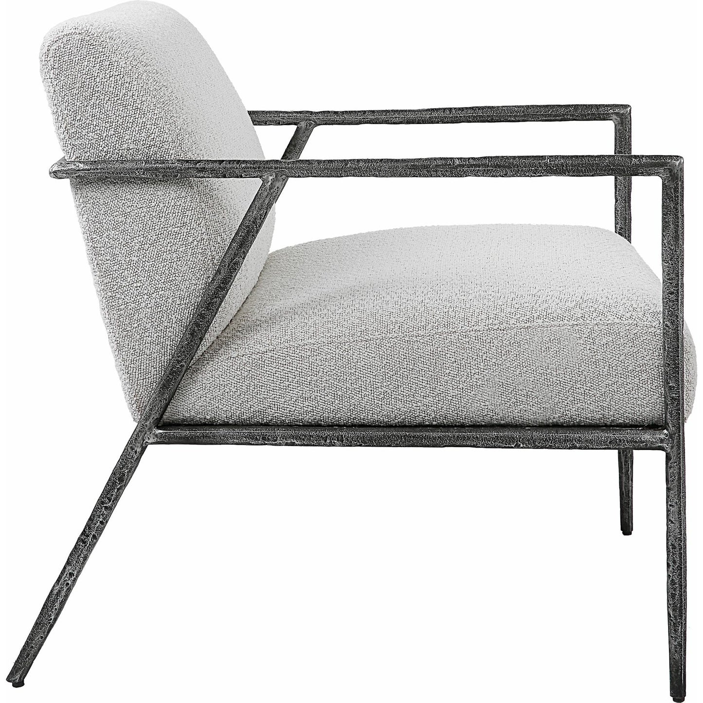 005 SI-1789756 | Additional Silo | Brisbane Chair by Uttermost in ivory, gray and charcoal. Made from cast iron, mdf, foam, fabric in a transitional style.