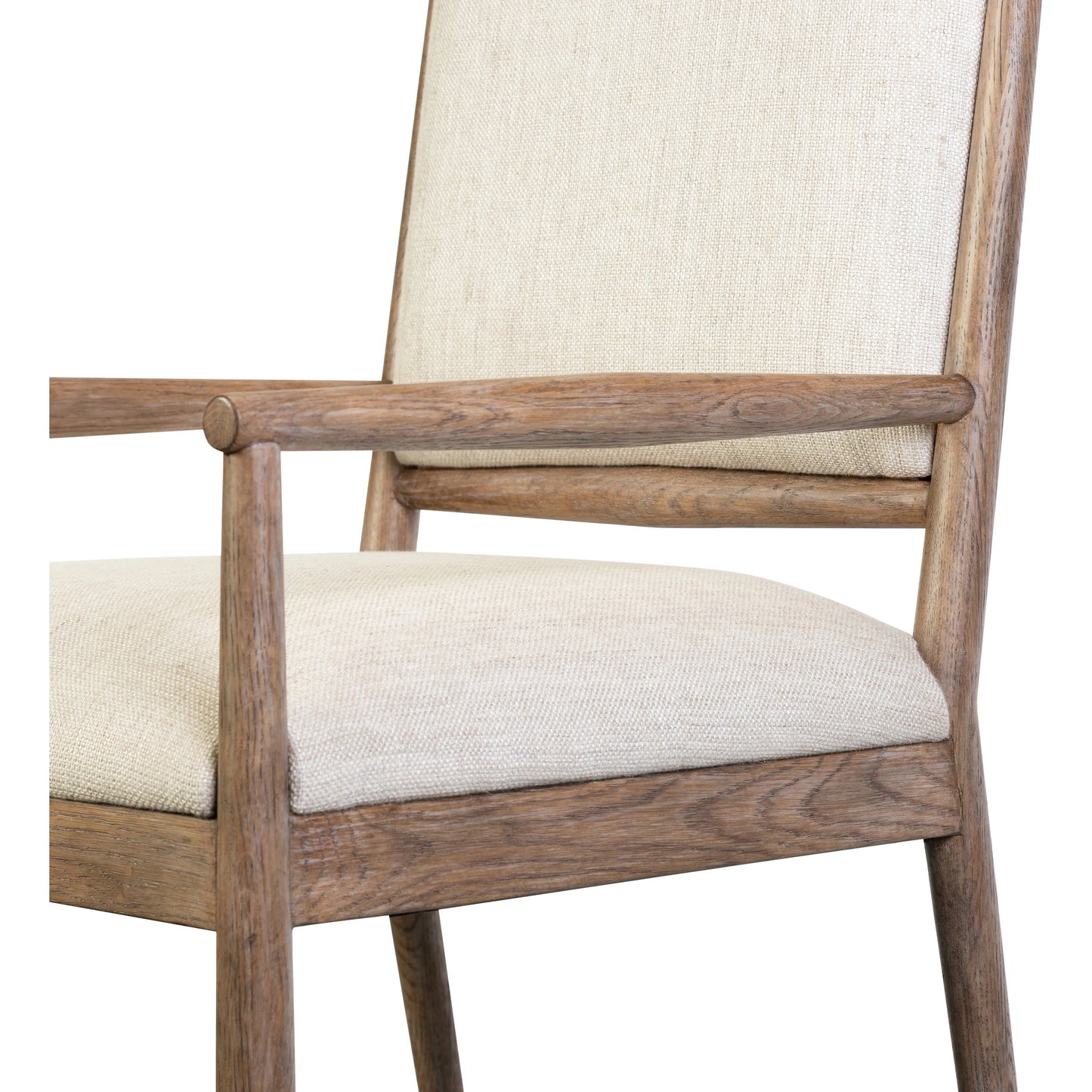 008 SI-2074330 | Additional Silo | Glenview Dining Armchair by Four Hands in essence natural, weathered oak. Made from 49% viscose (rayon), 22% flax, linen, 18% polyester, 11% cotton, solid oak in a modern style.