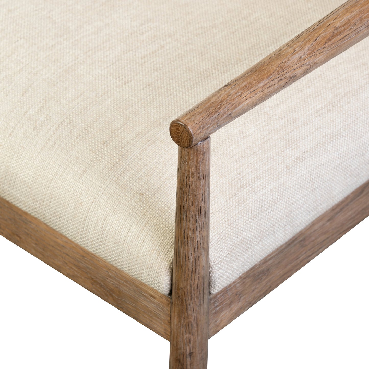 009 SI-2074330 | Additional Silo | Glenview Dining Armchair by Four Hands in essence natural, weathered oak. Made from 49% viscose (rayon), 22% flax, linen, 18% polyester, 11% cotton, solid oak in a modern style.