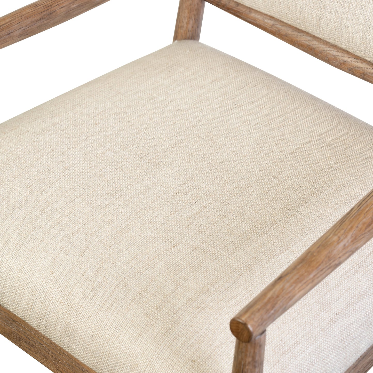 010 SI-2074330 | Additional Silo | Glenview Dining Armchair by Four Hands in essence natural, weathered oak. Made from 49% viscose (rayon), 22% flax, linen, 18% polyester, 11% cotton, solid oak in a modern style.
