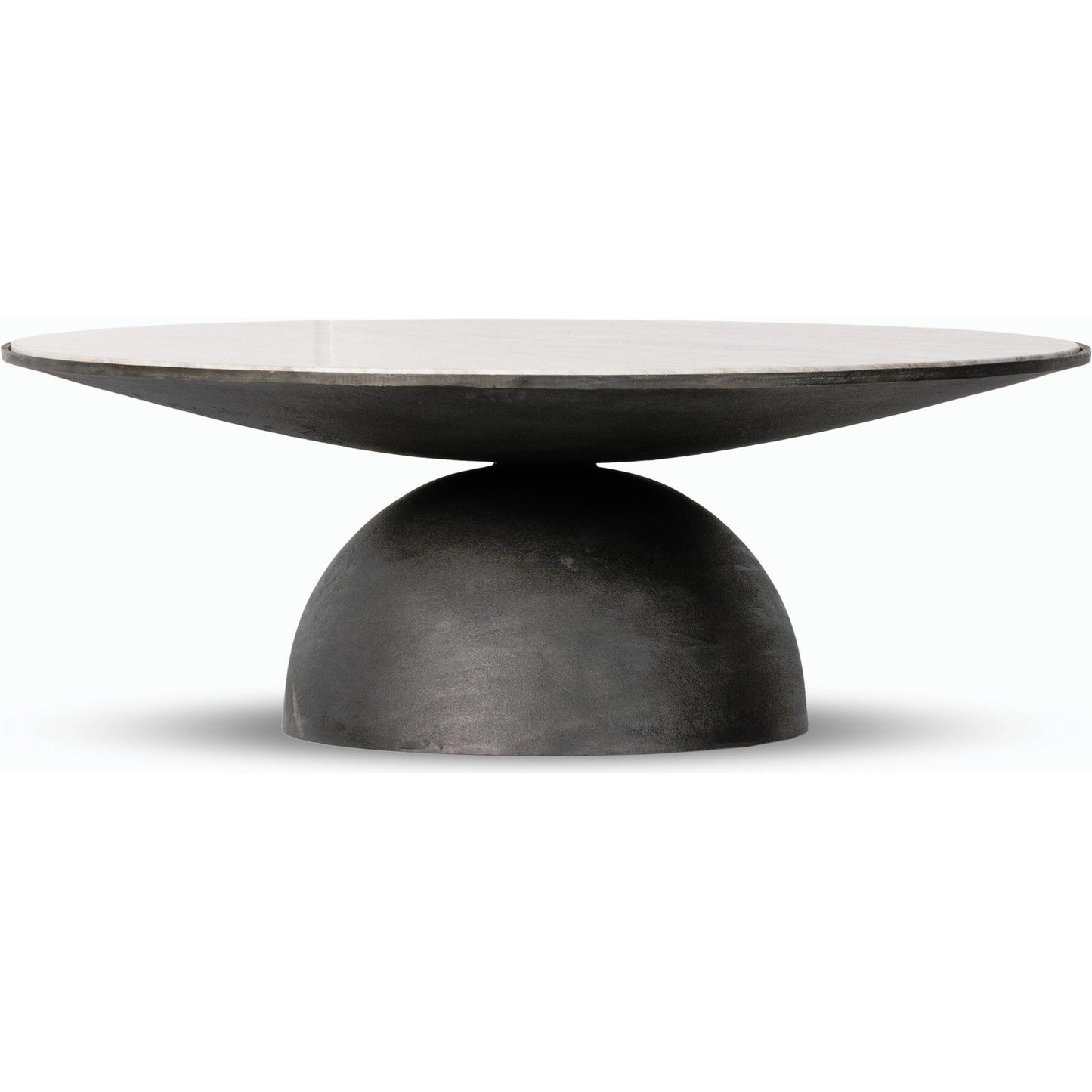 001 SI-2001136 | Primary Silo | Corbett Large Coffee Table by Four Hands in hammered grey, creamy taupe marble. Made from solid marble, aluminum, engineered hardwood in a modern style.