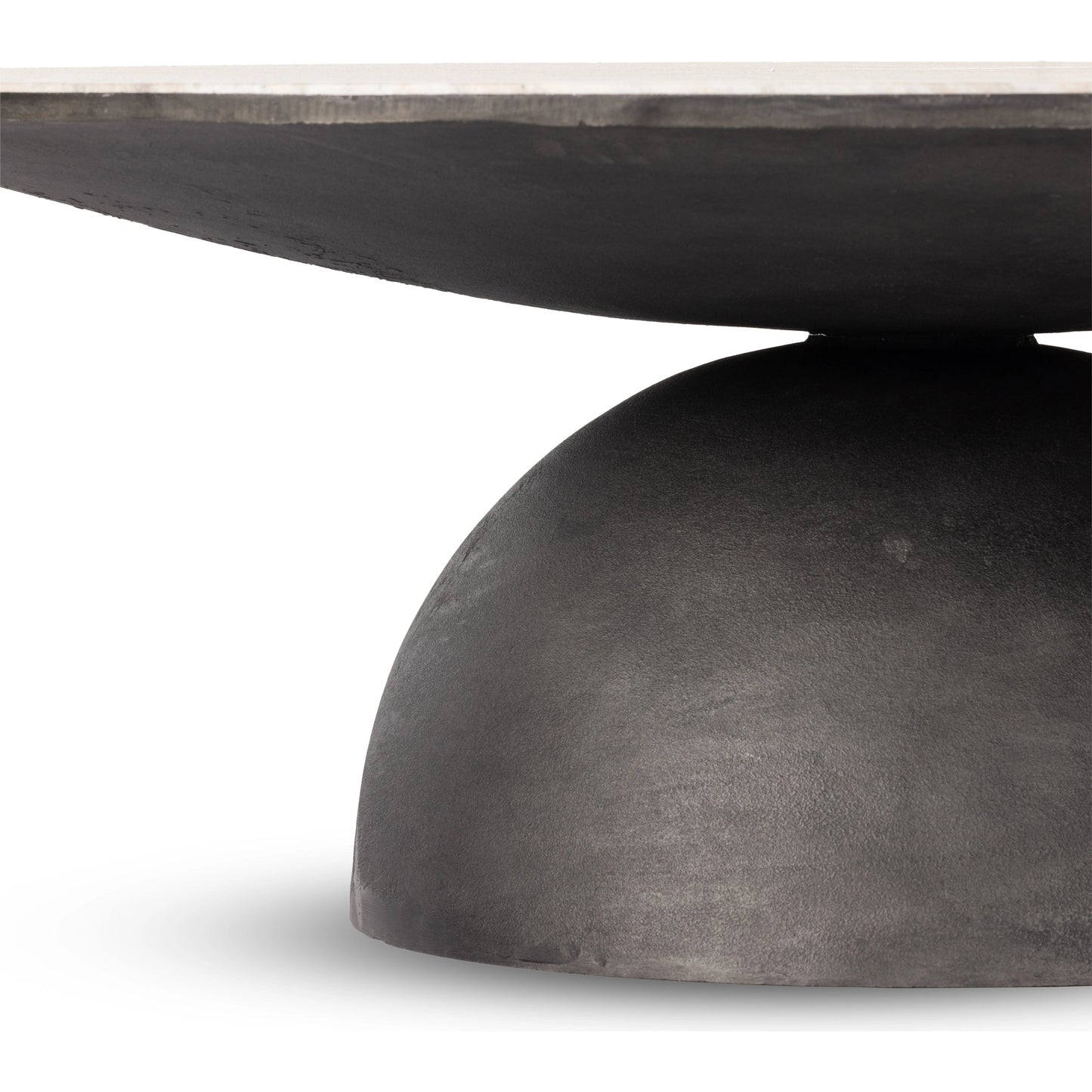 006 SI-2001136 | Additional Silo | Corbett Large Coffee Table by Four Hands in hammered grey, creamy taupe marble. Made from solid marble, aluminum, engineered hardwood in a modern style.