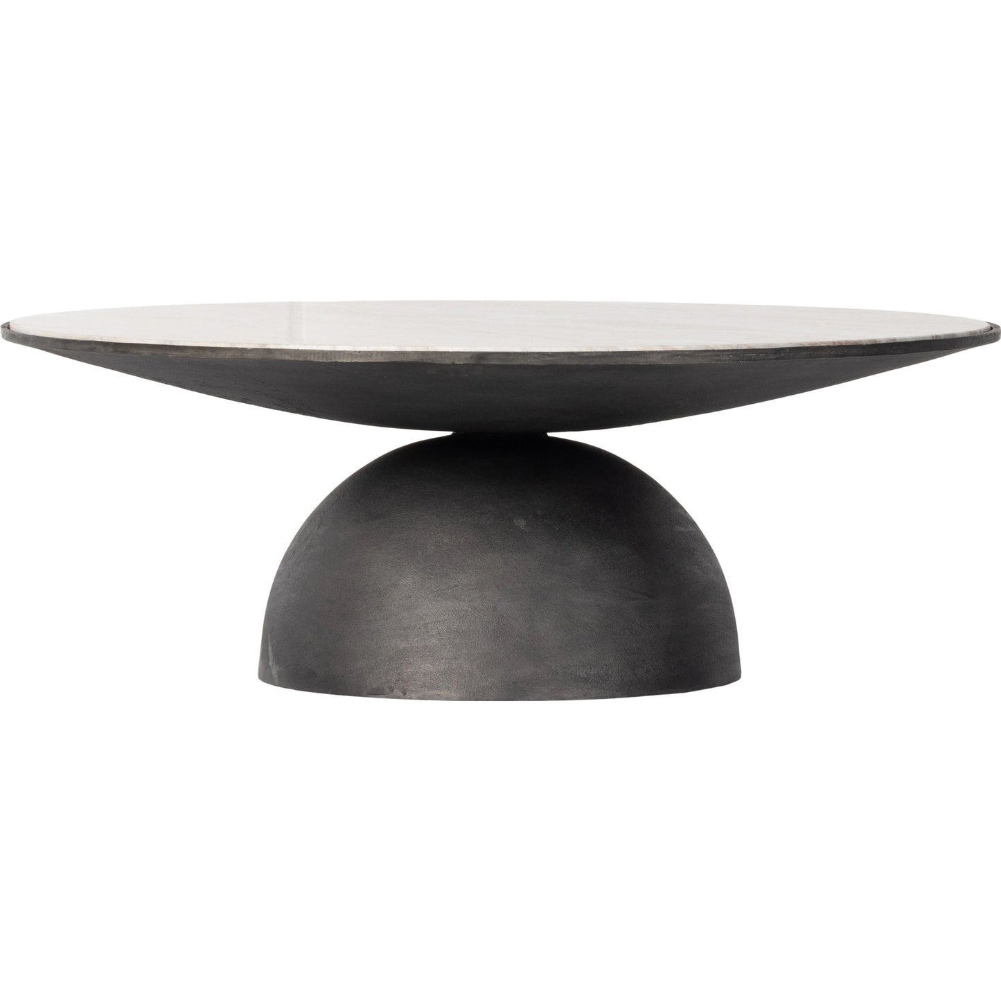 002 SI-2001136 | Additional Silo | Corbett Large Coffee Table by Four Hands in hammered grey, creamy taupe marble. Made from solid marble, aluminum, engineered hardwood in a modern style.