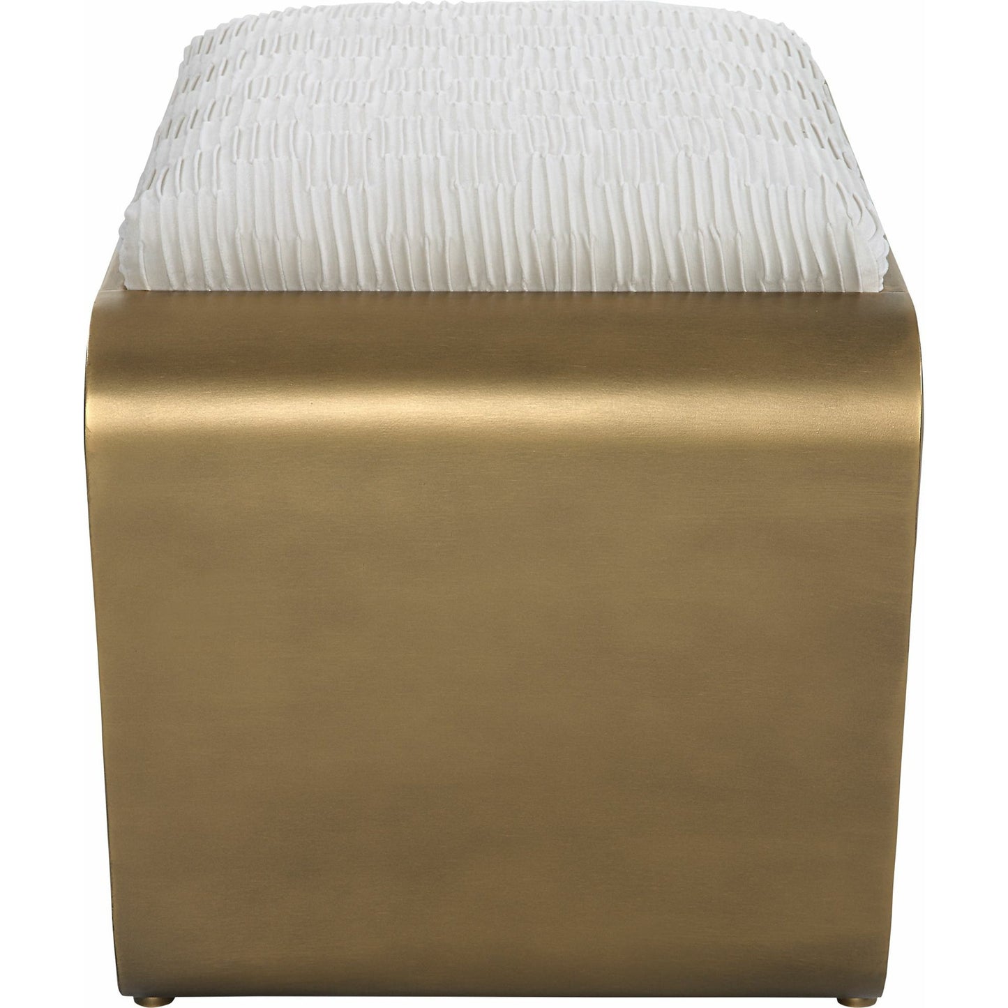 003 SI-1789781 | Additional Silo | Hoop Bench by Uttermost in antique gold. Made from iron, mdf, polyester, foam in a modern style.