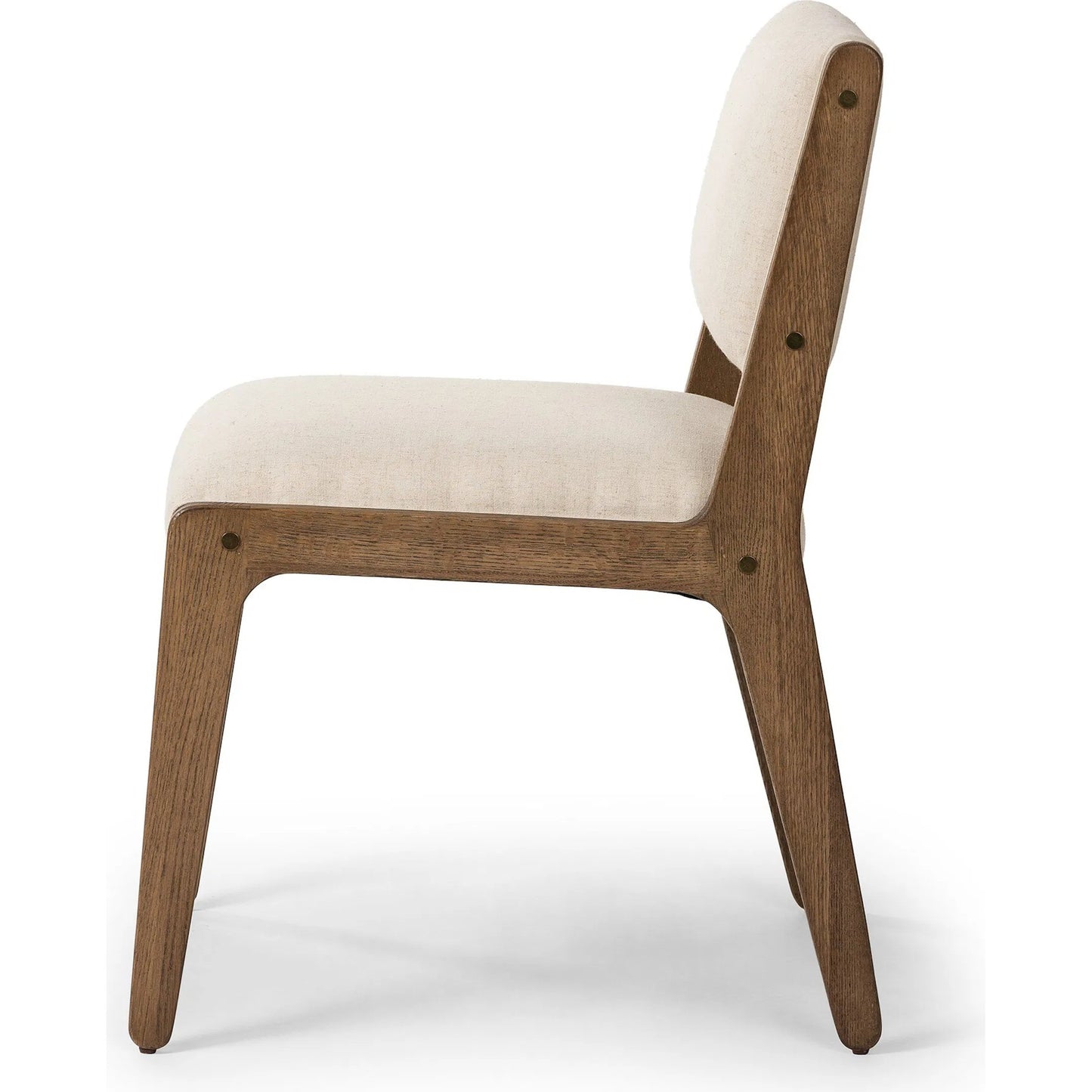 003 SI-2320196 | Additional Silo | Norwalk Dining Chair by Four Hands in savile flax, lamont oak, antique brass. Made from 92% polyester, 8% flax/linen, solid oak, stainless steel in a unique style.