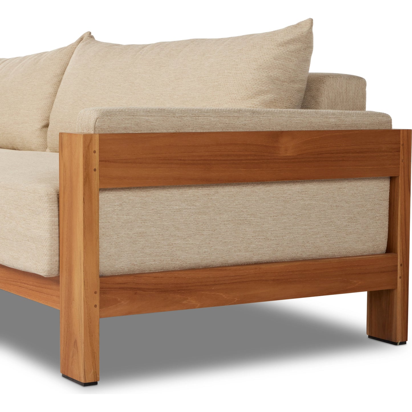 012 SI-2001096 | Additional Silo | Chapman Outdoor Sofa by Four Hands in casa cream, natural teak-fsc. Made from 100% olefin, solid fsc®-certified teak, 59% polyurethane foam, 30% polyester fiber, 11% polyester fiber batting in a modern style.