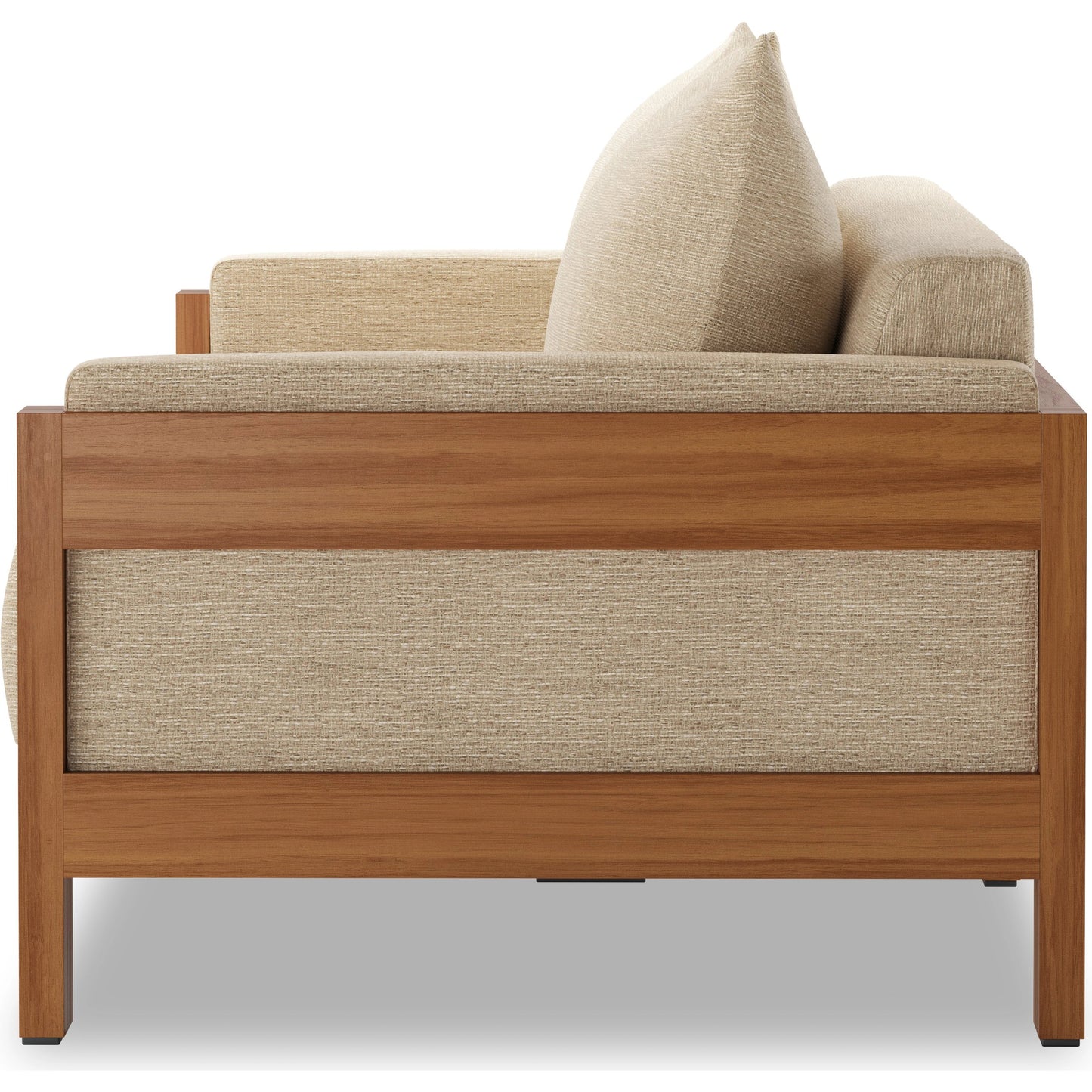 004 SI-2001096 | Additional Silo | Chapman Outdoor Sofa by Four Hands in casa cream, natural teak-fsc. Made from 100% olefin, solid fsc®-certified teak, 59% polyurethane foam, 30% polyester fiber, 11% polyester fiber batting in a modern style.