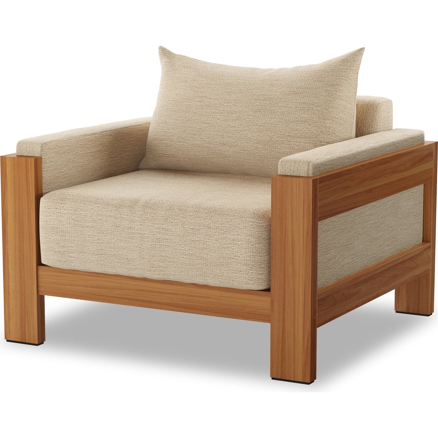 002 SI-2001091 | Additional Silo | Chapman Outdoor Chair by Four Hands in casa cream, natural teak-fsc. Made from 100% olefin, solid fsc®-certified teak, 59% polyurethane foam, 30% polyester fiber, 11% polyester fiber batting in a modern style.