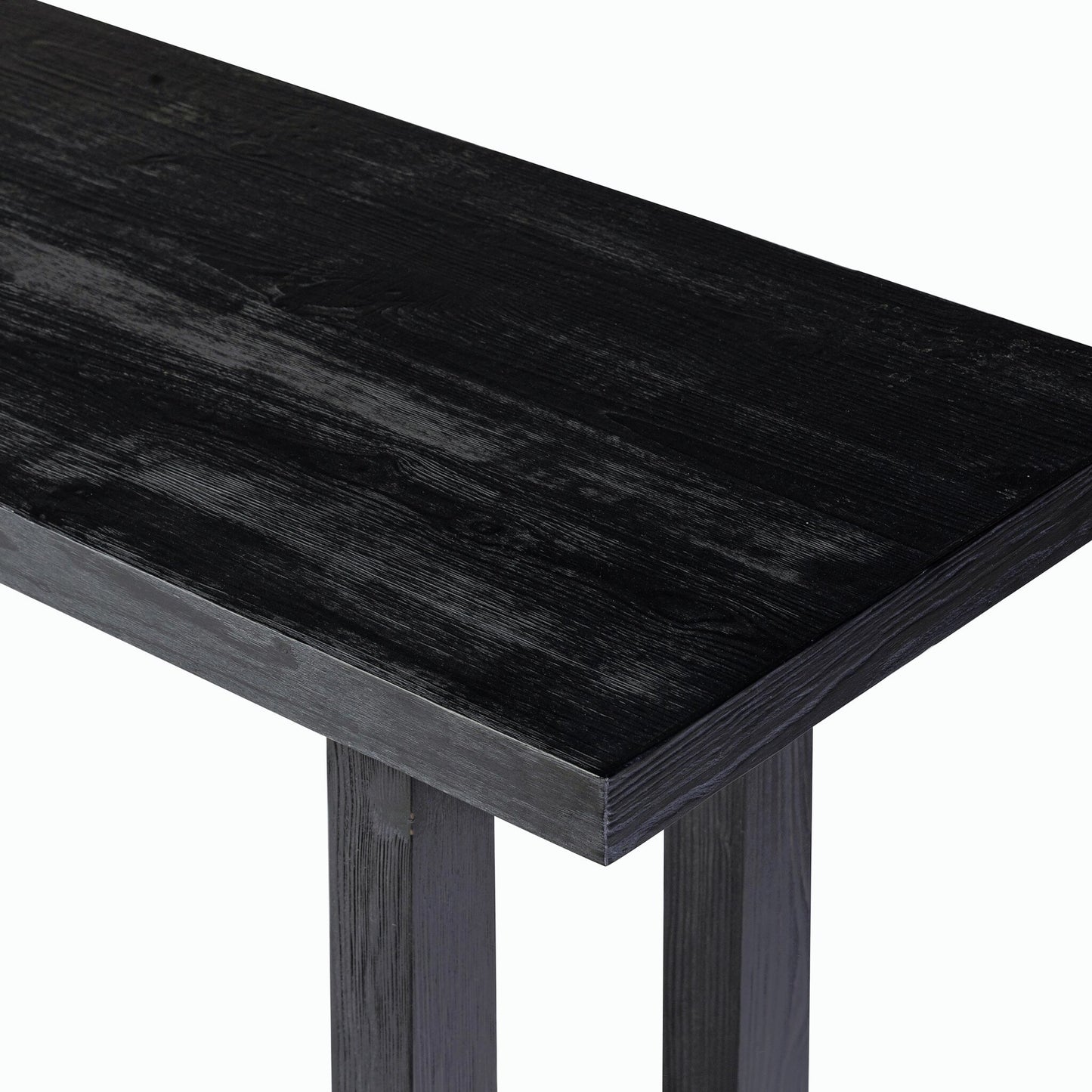 004 SI-2158370 | Closeup | Otto Console Table by Four Hands in black pine. Made from solid pine in a modern style.