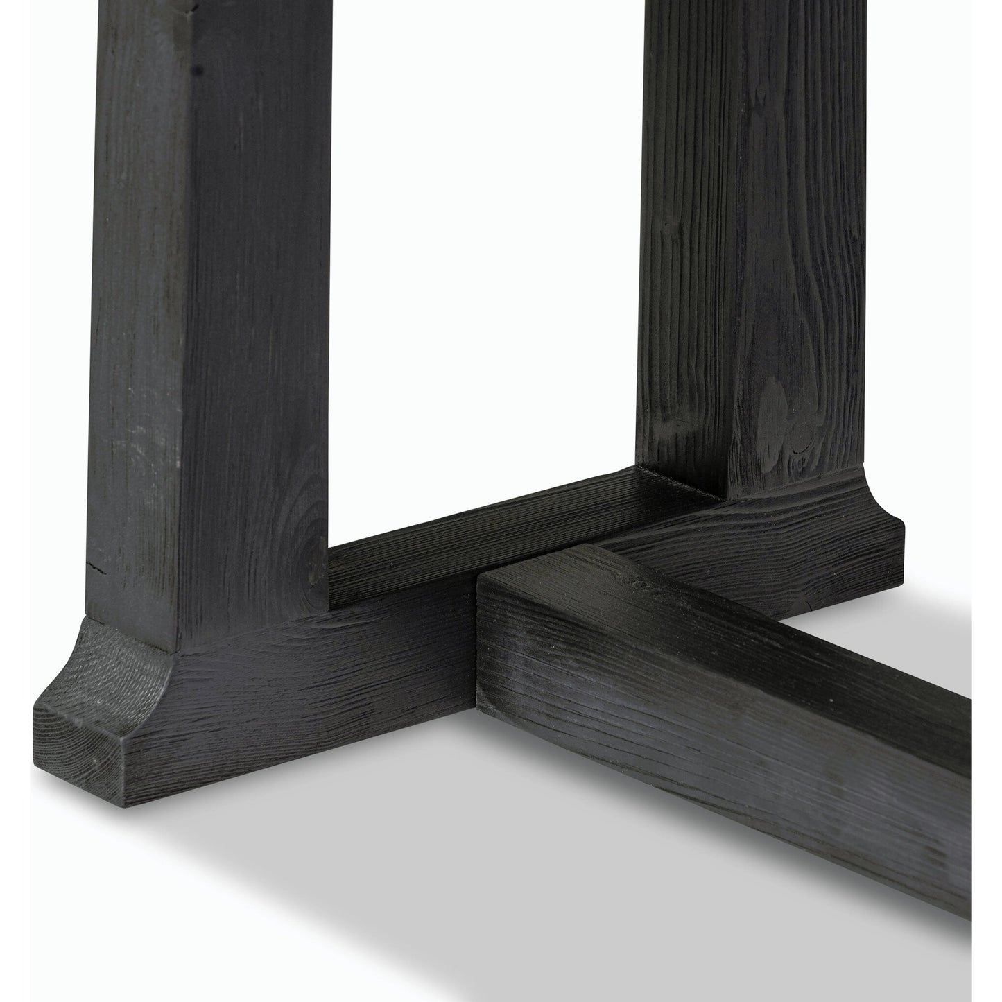 008 SI-2158370 | Closeup | Otto Console Table by Four Hands in black pine. Made from solid pine in a modern style.