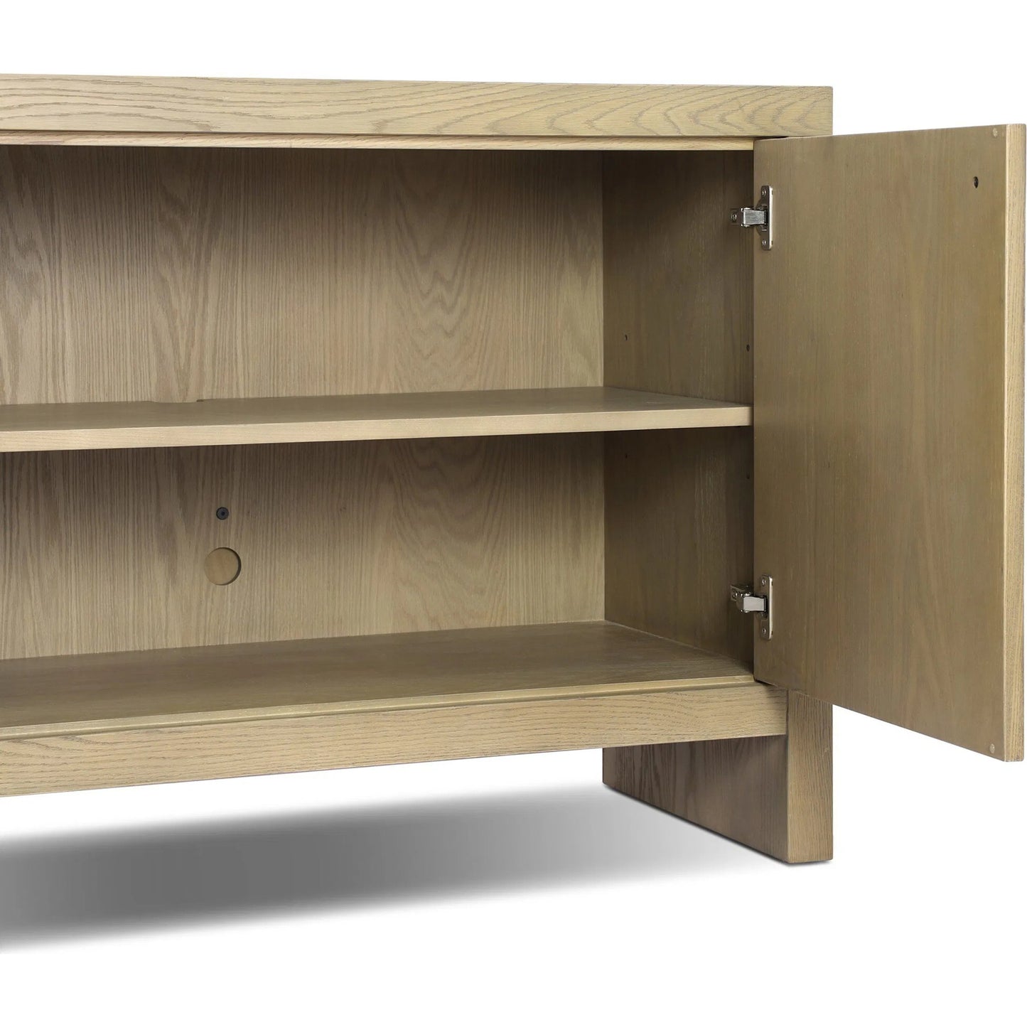 022 SI-2327613 | Closeup | Torrington Sideboard by Four Hands in sandy oak veneer, sandy oak resawn. Made from oak veneer, resawn oak veneer in a modern style.