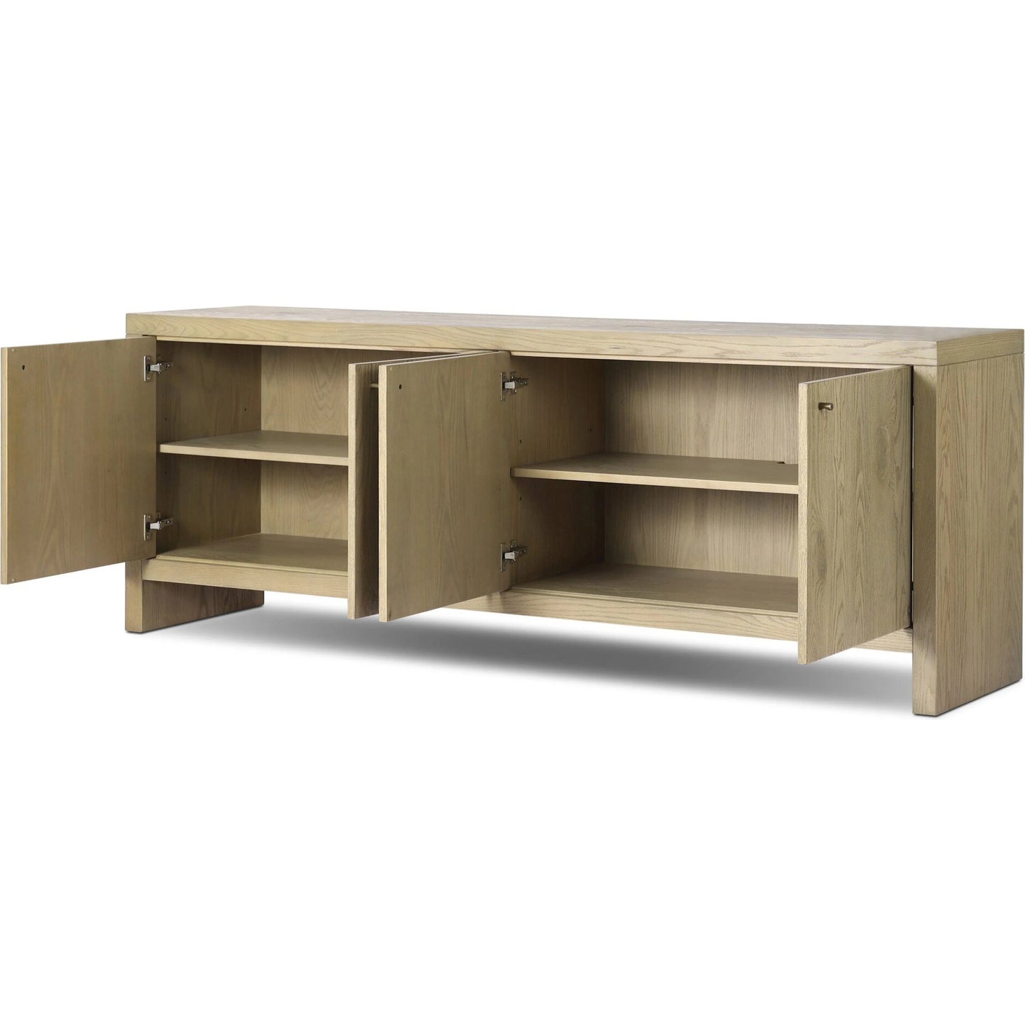 025 SI-2327613 | Closeup | Torrington Sideboard by Four Hands in sandy oak veneer, sandy oak resawn. Made from oak veneer, resawn oak veneer in a modern style.