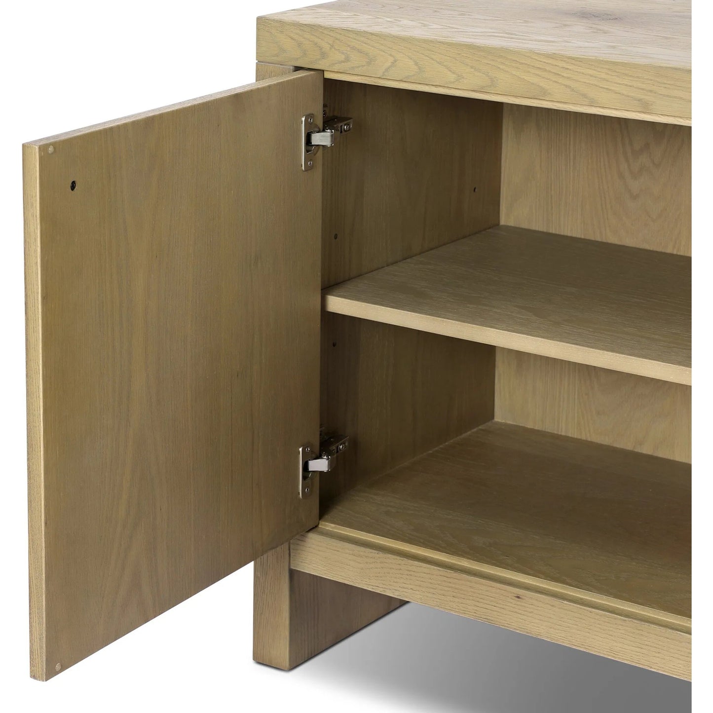 026 SI-2327613 | Closeup | Torrington Sideboard by Four Hands in sandy oak veneer, sandy oak resawn. Made from oak veneer, resawn oak veneer in a modern style.