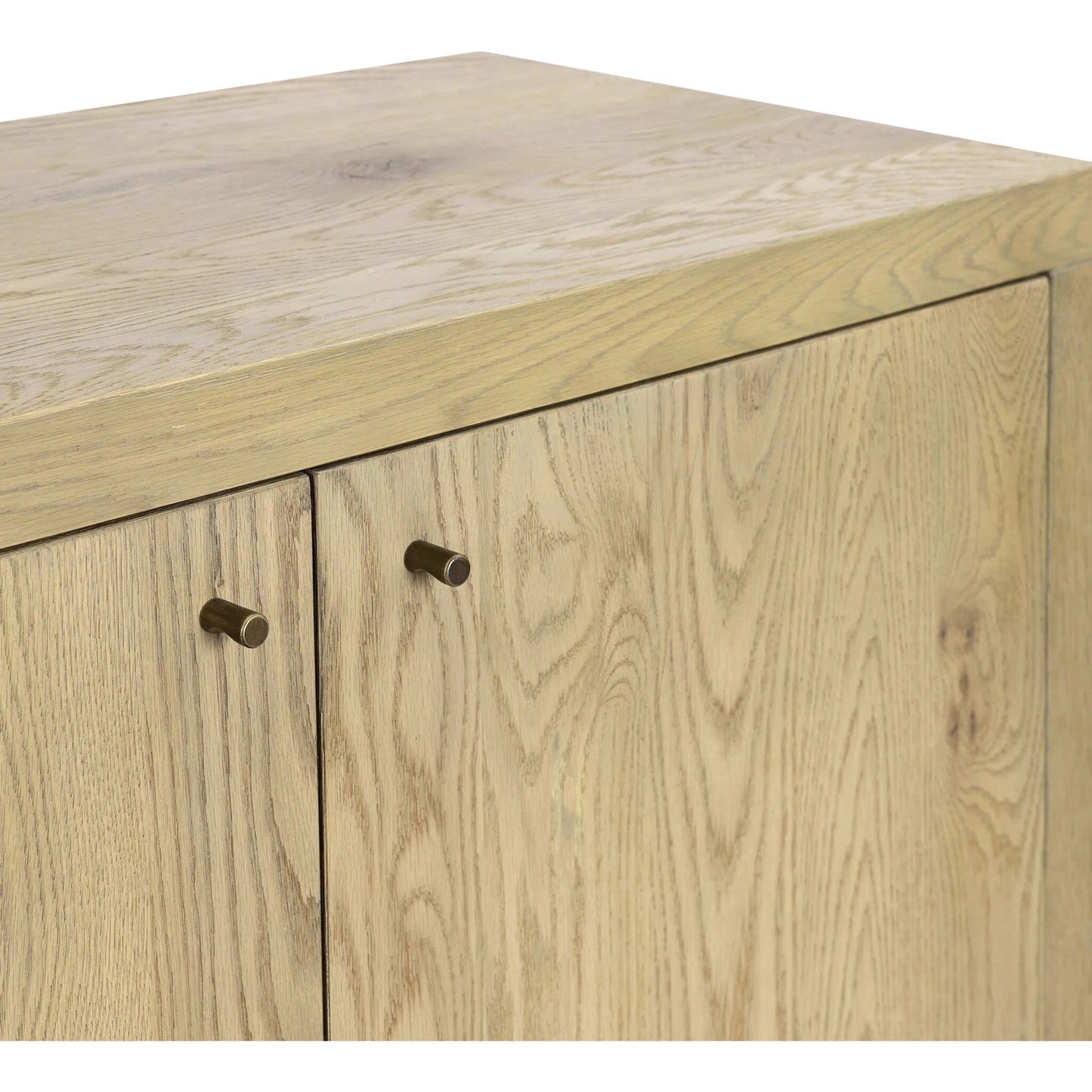 027 SI-2327613 | Closeup | Torrington Sideboard by Four Hands in sandy oak veneer, sandy oak resawn. Made from oak veneer, resawn oak veneer in a modern style.