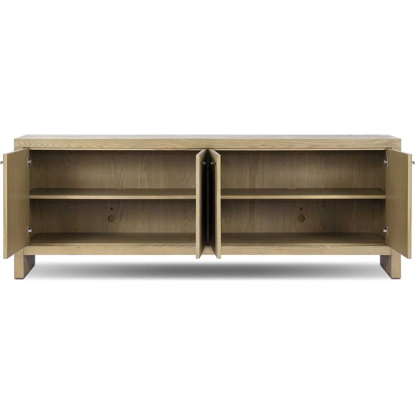 024 SI-2327613 | Closeup | Torrington Sideboard by Four Hands in sandy oak veneer, sandy oak resawn. Made from oak veneer, resawn oak veneer in a modern style.