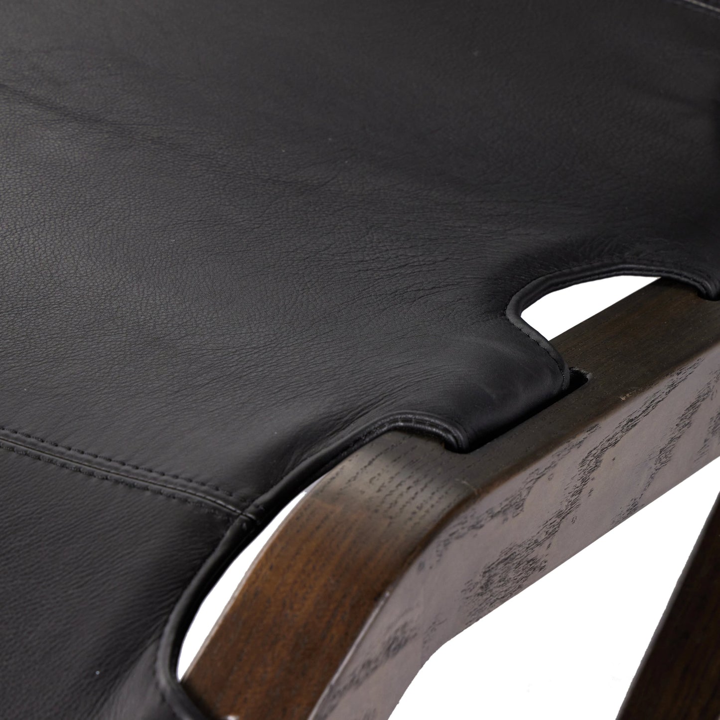 007 SI-2001989 | Additional Silo | Tarelton Chaise by Four Hands in carson black. Made from top grain leather, solid nettlewood, 90% polyurethane foam pad, 10% polyester fiber batting in a modern style.