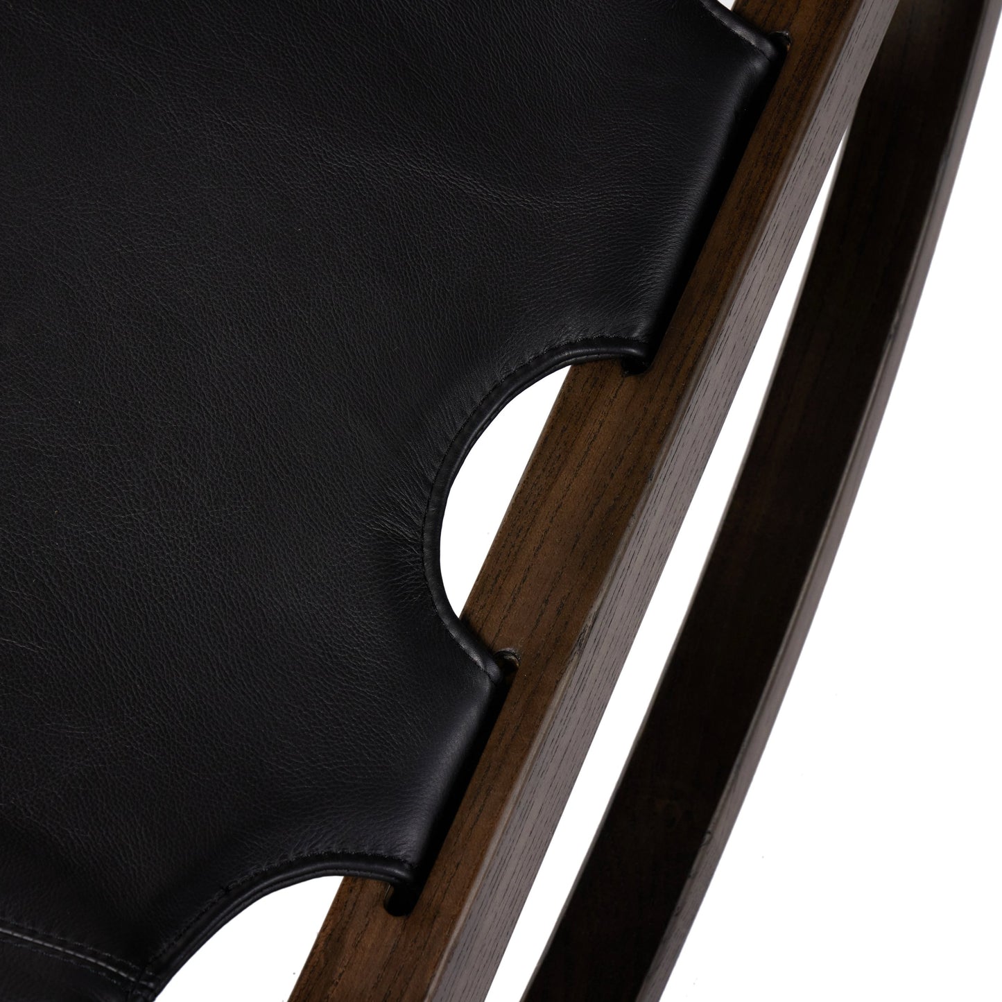 008 SI-2001989 | Additional Silo | Tarelton Chaise by Four Hands in carson black. Made from top grain leather, solid nettlewood, 90% polyurethane foam pad, 10% polyester fiber batting in a modern style.