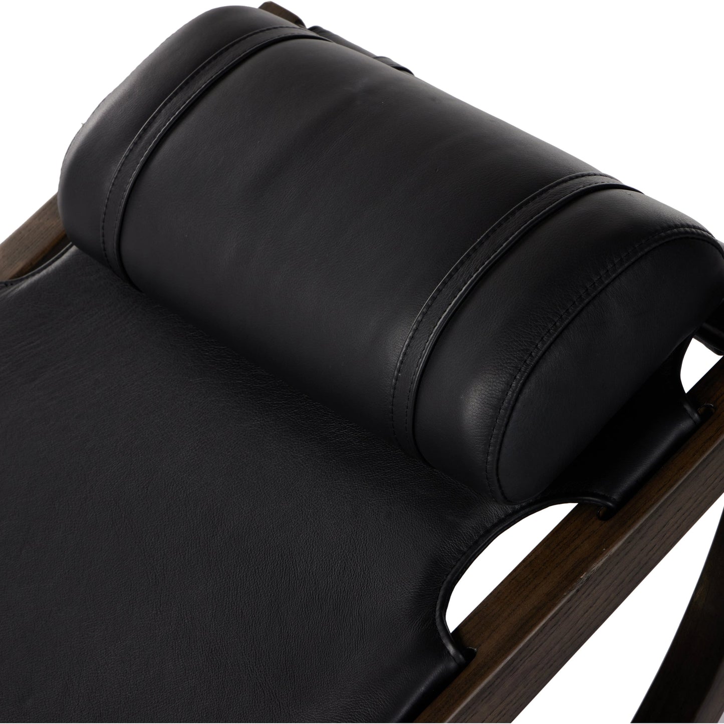 009 SI-2001989 | Additional Silo | Tarelton Chaise by Four Hands in carson black. Made from top grain leather, solid nettlewood, 90% polyurethane foam pad, 10% polyester fiber batting in a modern style.
